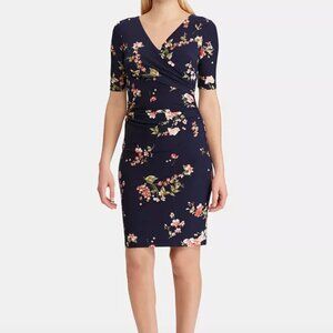 Lauren Ralph Lauren Navy Blue Dress with floral pattern Size 4